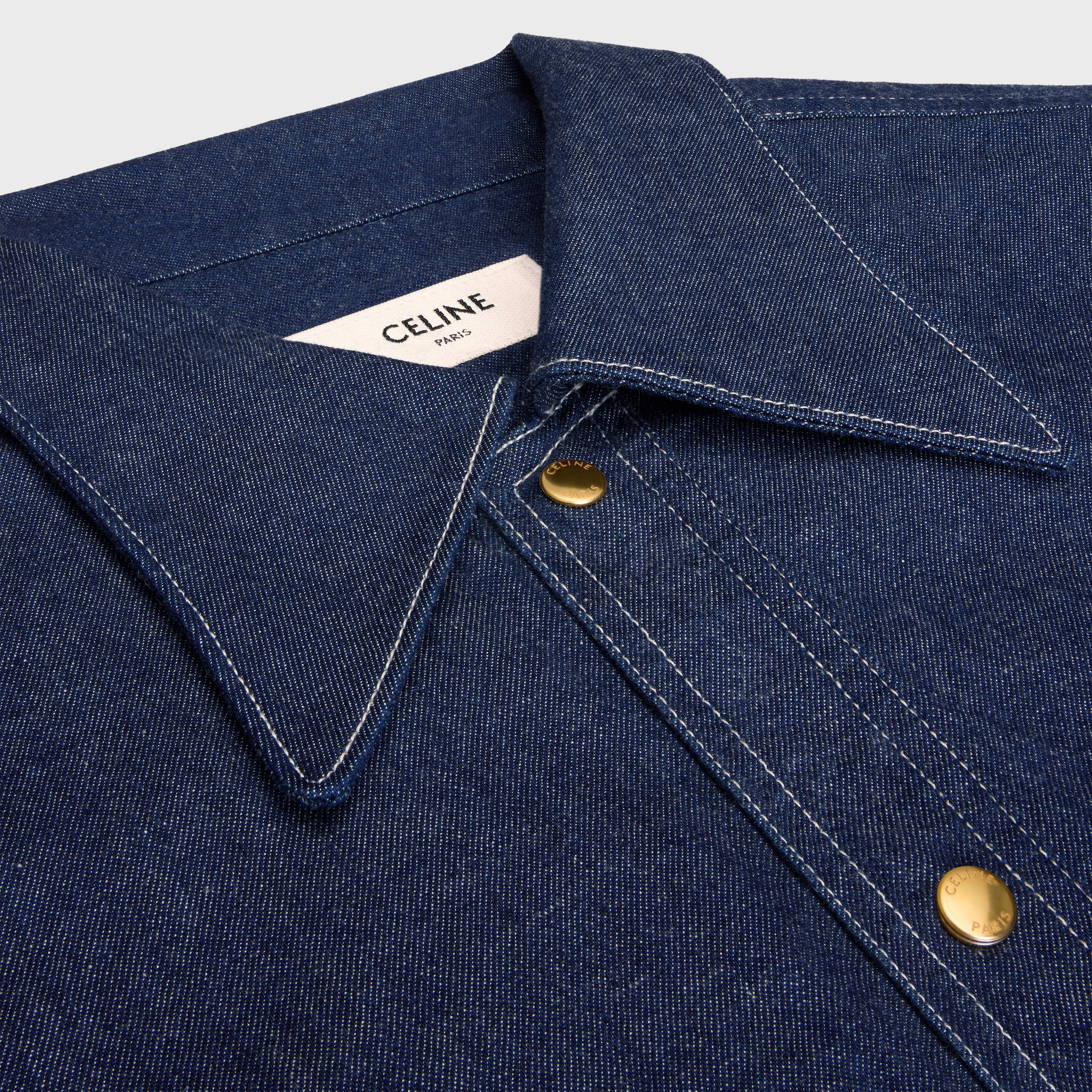 SHIRT IN COTTON DENIM - DARK RINSED | CELINE