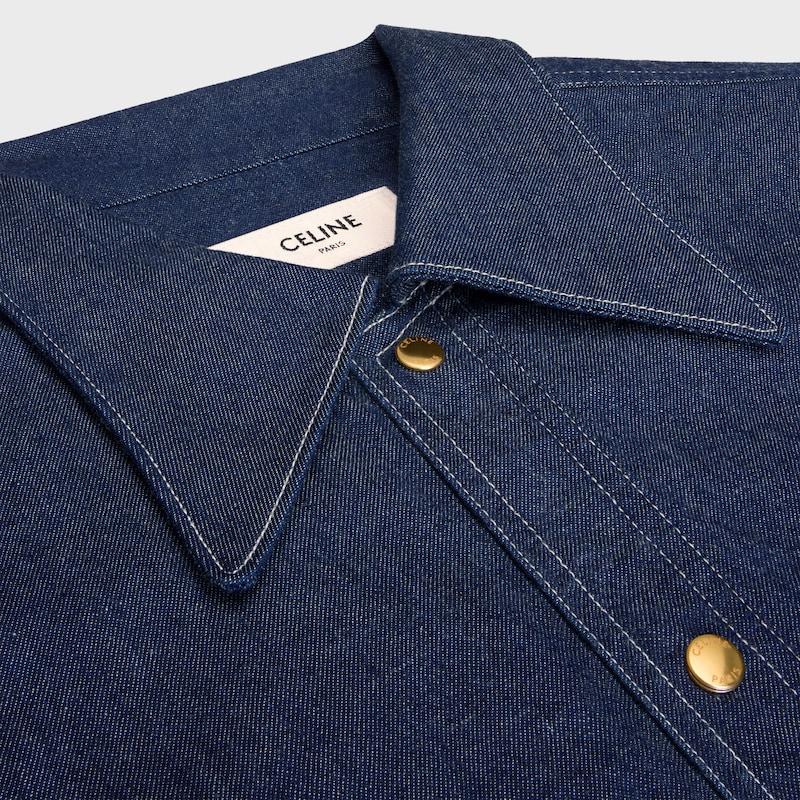 shirt IN COTTON DENIM - DARK RINSED -  - 1 | CELINE