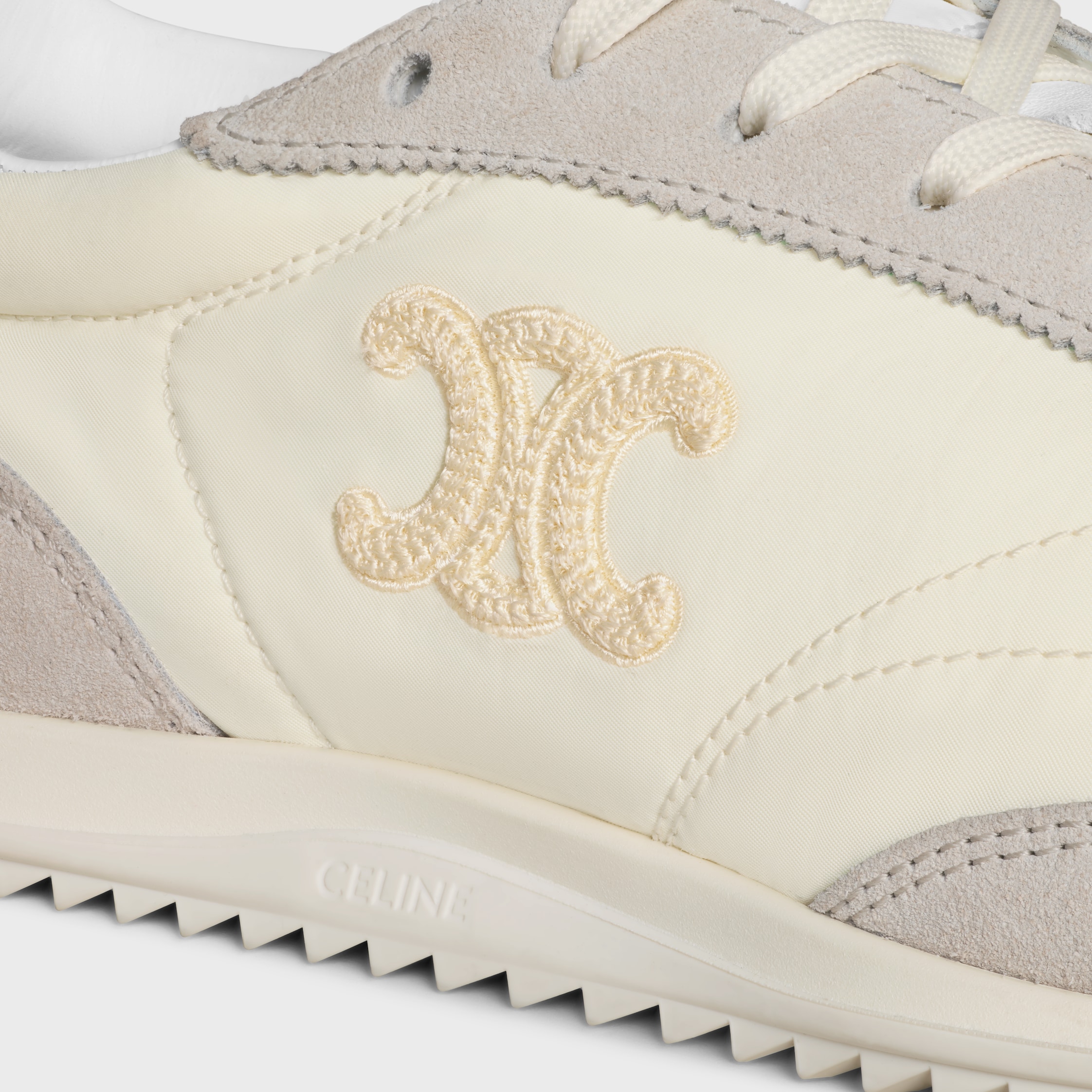 RACER SNEAKER IN NYLON, SUEDE CALFSKIN AND CALFSKIN - VANILLA | CELINE