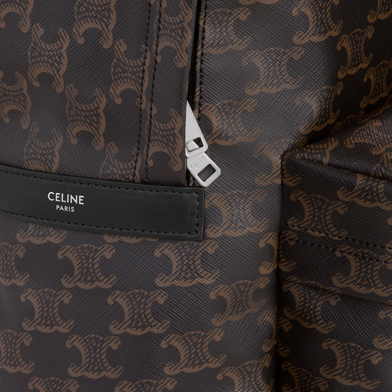 MOCHILA MEDIANA DE LONA TRIOMPHE Y PIEL DE BECERRO - NEGRO - REGALOS BÁSICOS / ESENCIALES - 1 | CELINE