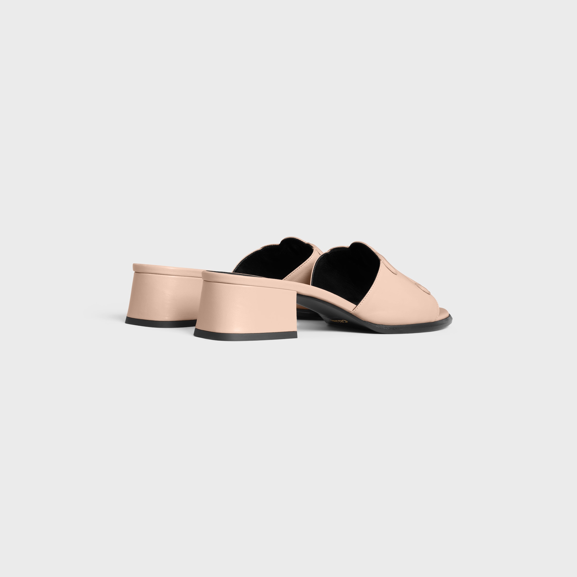 【CELINE】Clemence mules in lambskin and patent calfskin CELINE CLEMENCE MULE IN LAMBSKIN AND PATENT CALFSKIN - | CELINE