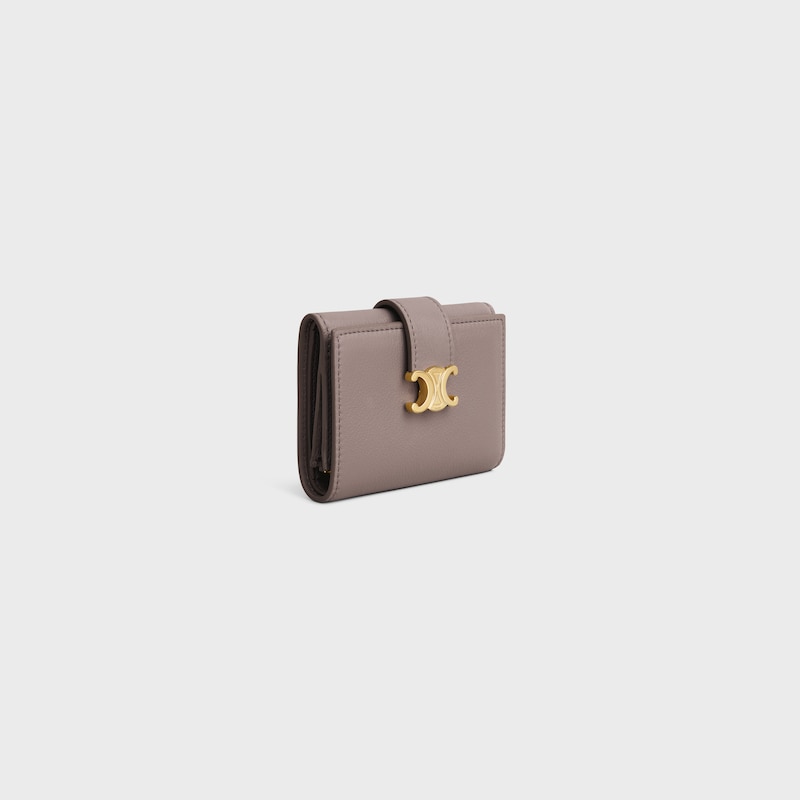 FINE STRAP WALLET NINO IN SUPPLE GRAINED CALFSKIN - PEBBLE - WALLETS - 1 | CELINE