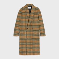 smoking coat in tartan checked wool - BROWN / GREEN -  - 1 | CELINE