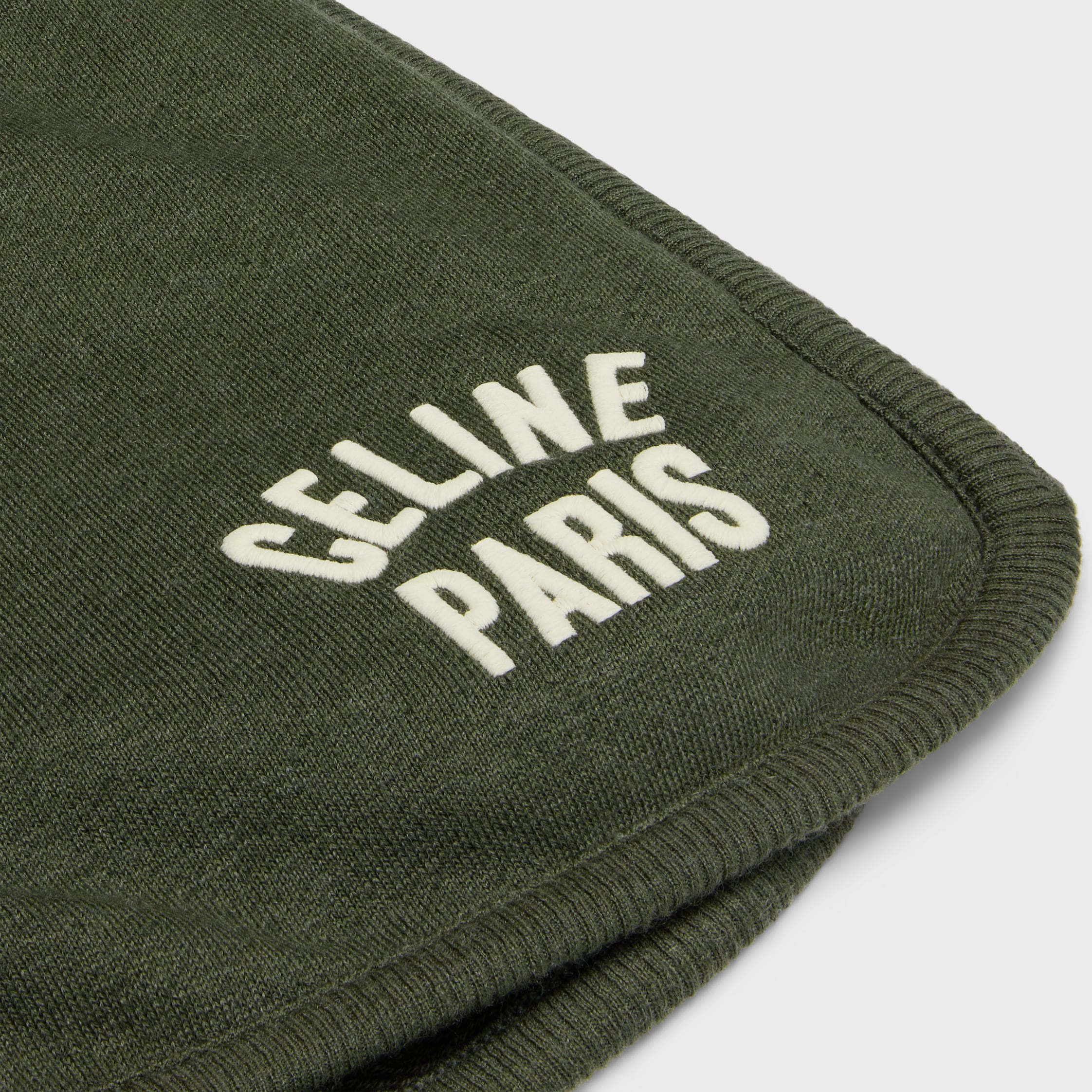 MINIPANTALONES CORTOS CELINE PARIS DE ALGODÓN Y CACHEMIRA OLIVA