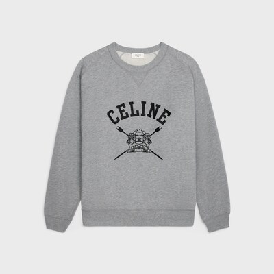 루즈 블라종 스웨트셔츠 - 코튼 플리스 - 그레이 멜란지/블랙 -  - 1 | CELINE