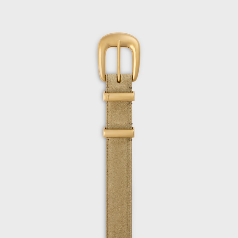 Cinturón Western 25 MM de ante de piel de becerro - BEIGE PIEDRA -  - 1 | CELINE