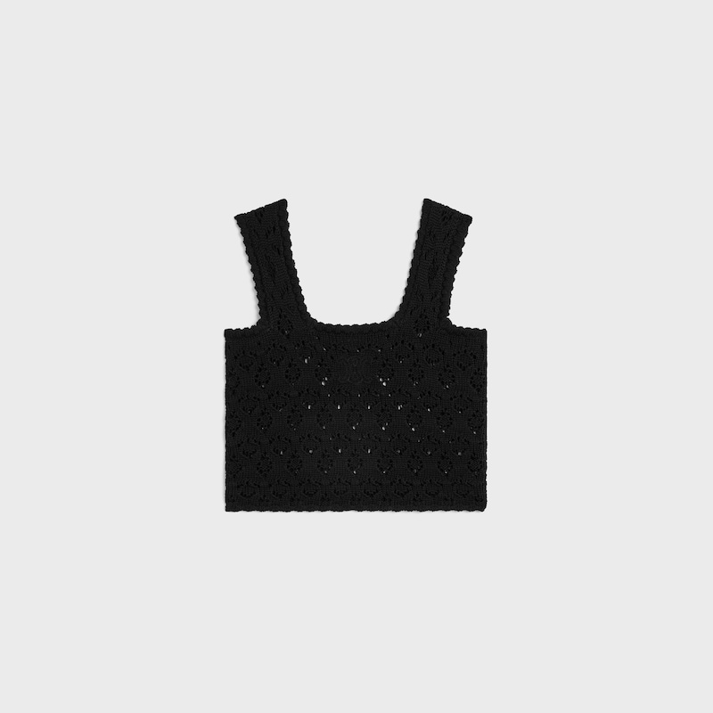 top coton pointelle - Noir -  - 1 | CELINE
