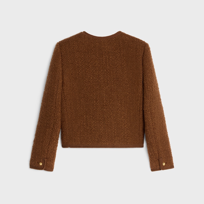 chelsea jacket in mohair wool tweed - NOISETTE -  - 1 | CELINE