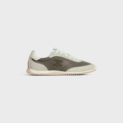 CELINE RACER - LOW TOP SNEAKER IN NYLON, SUEDE CALFSKIN AND CALFSKIN - Khaki / Grey -  - 5 | CELINE