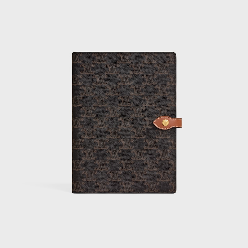 中号标志印花笔记本封套 - 棕黄色 - 为她甄选 - 1 | CELINE