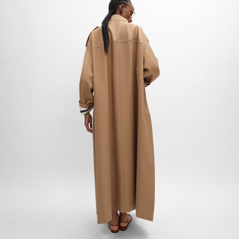 trench coat IN COTTON AND WOOL GABARDINE - CAMEL -  - 1 | CELINE