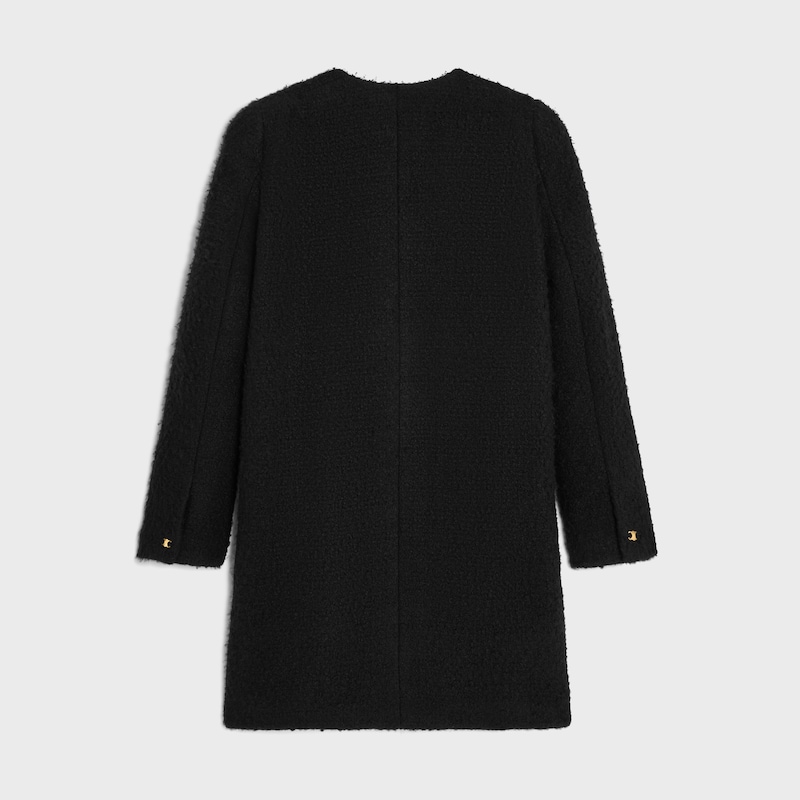 manteau maggie natté cachemire laine - Noir -  - 1 | CELINE