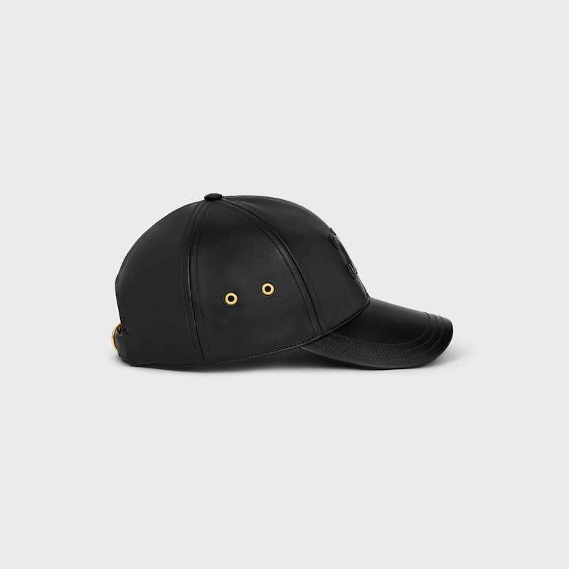 triomphe baseball cap in lambskin - BLACK -  - 1 | CELINE