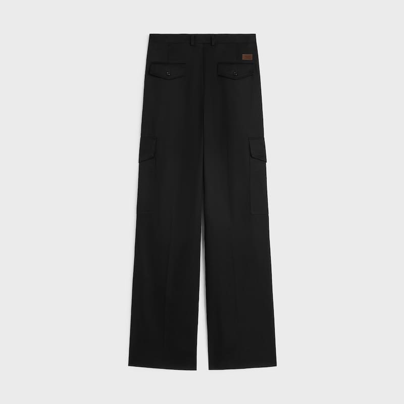 MONTAUK CARGO PANTS IN cotton twill - BLACK -  - 1 | CELINE