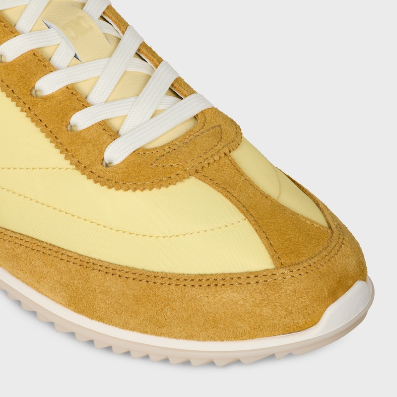 SNEAKER RACER EN NYLON, CUIR DE VEAU VELOURS ET CUIR DE VEAU - OCRE / JAUNE CLAIR -  - 1 | CELINE