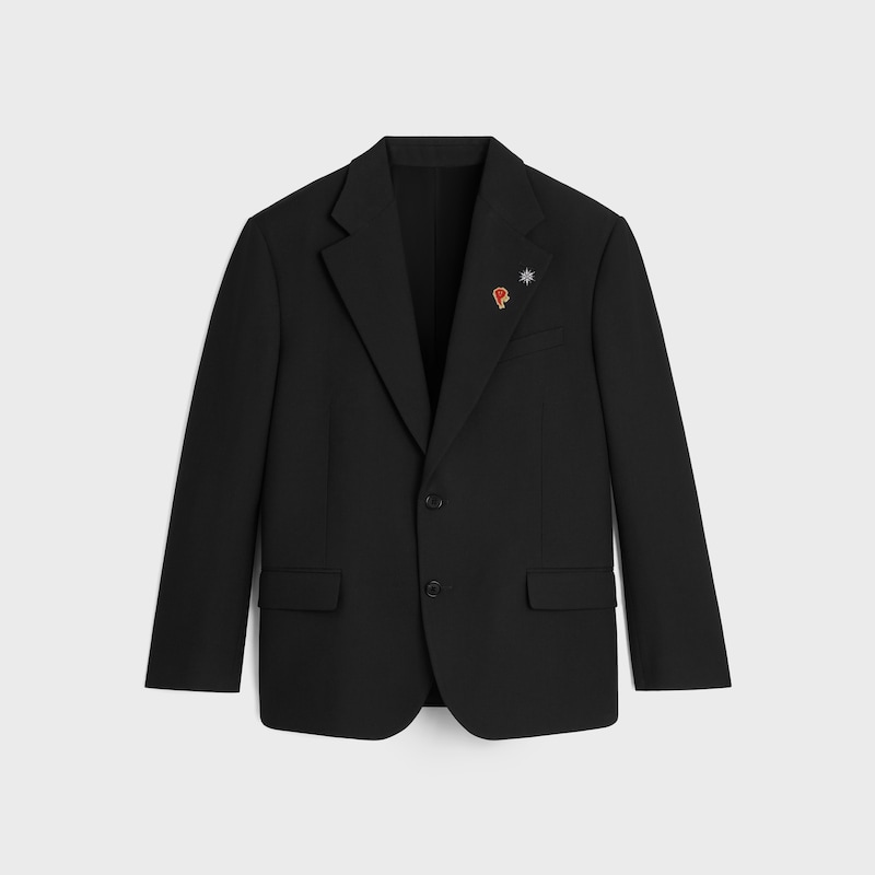 tailored jacket IN wool gabardine - BLACK -  - 1 | CELINE