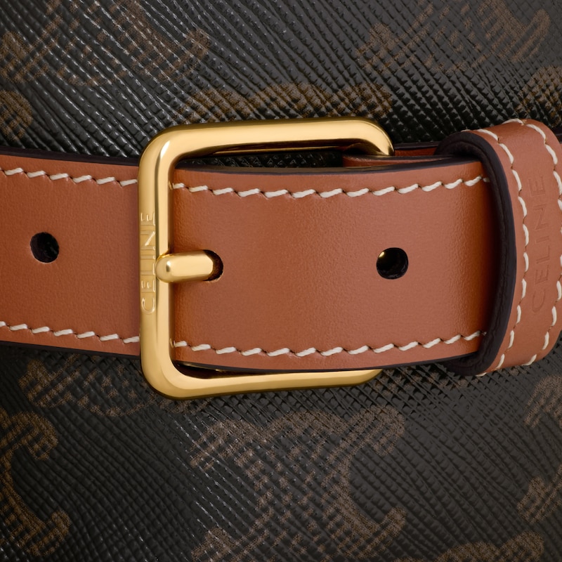 标志印花牛皮革负重手环 - 黑色/ 棕褐色 - 家居 - 1 | CELINE