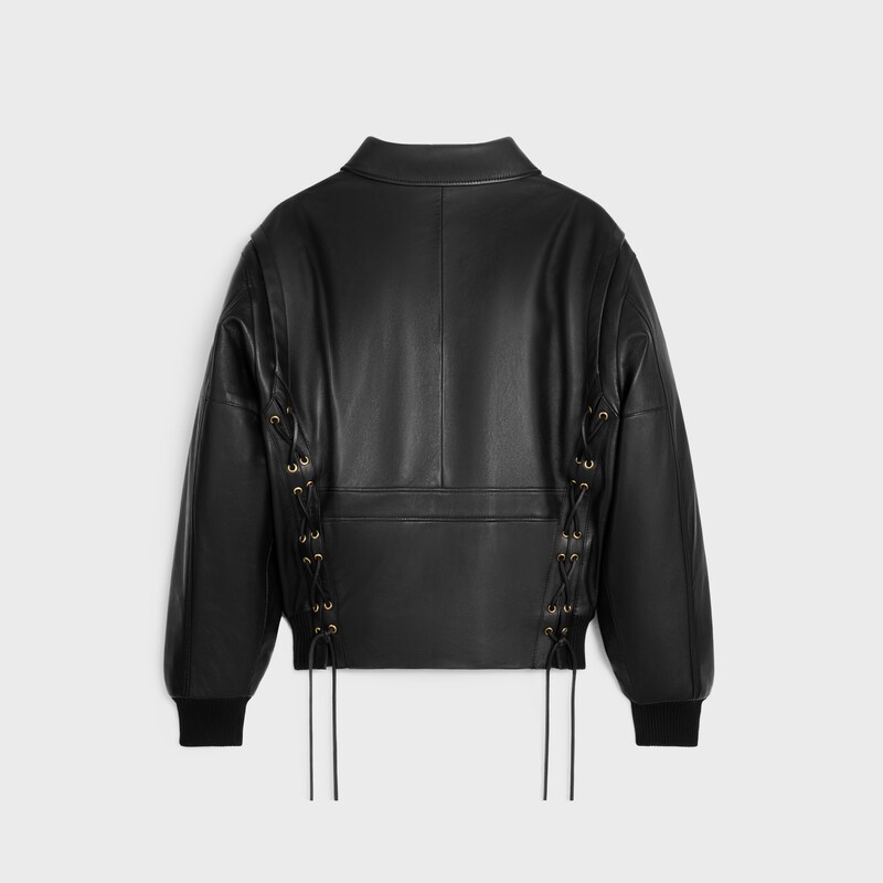 blouson aviateur AGNEAU SOUPLE - Noir -  - 1 | CELINE