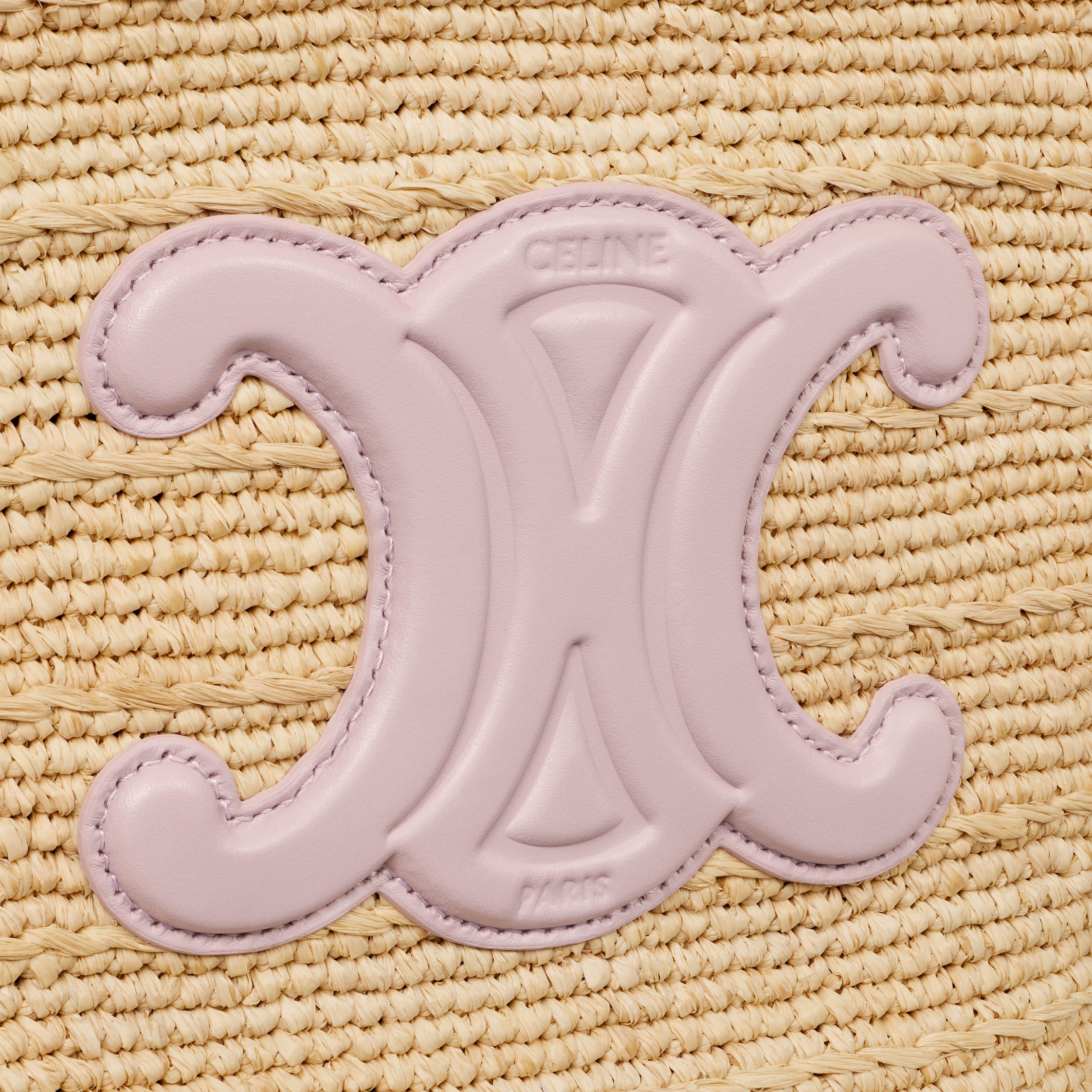 TEEN SUPPLE CELINE CLASSIC PANIER IN RAFFIA AND CALFSKIN