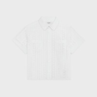 camisa de algodón con bordado inglés - BLANCO -  - 1 | CELINE