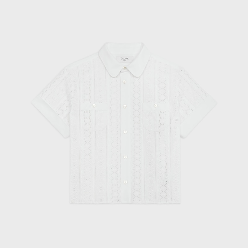 shirt in broderie anglaise cotton - WHITE -  - 1 | CELINE