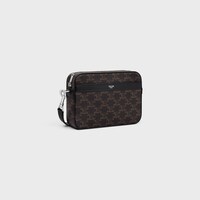 SMALL MESSENGER BAG IN TRIOMPHE CANVAS AND CALFSKIN - BLACK - CROSS-BODY BAGS - 2 | CELINE