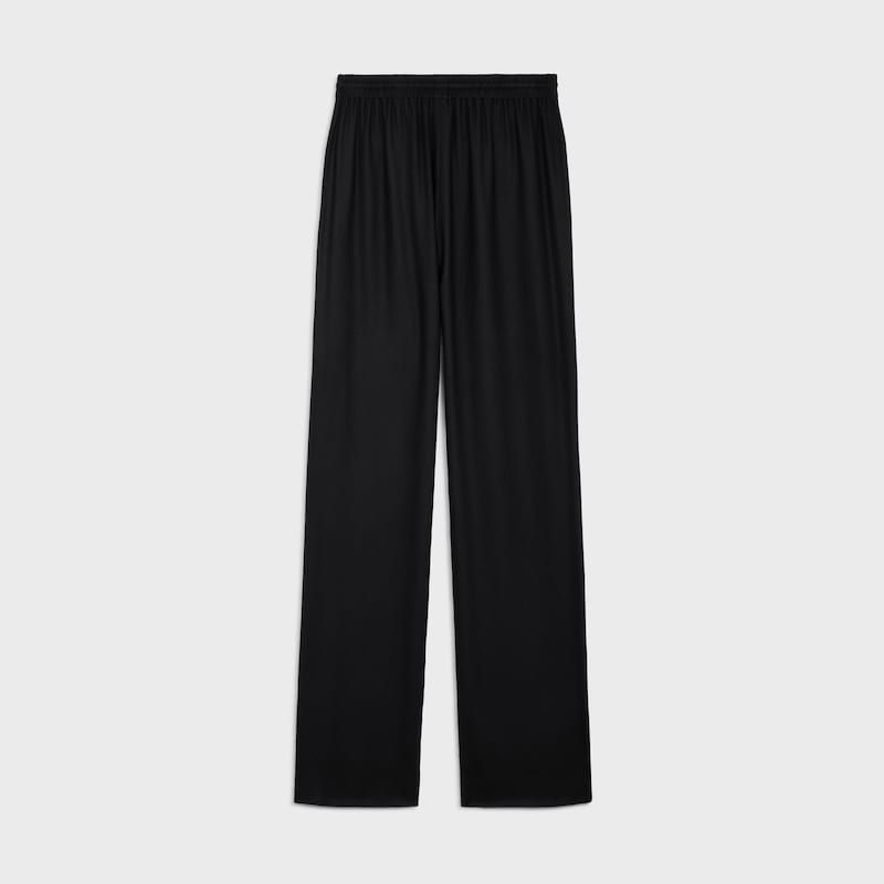 straight jogging pants in cashmere flannel - BLACK -  - 1 | CELINE