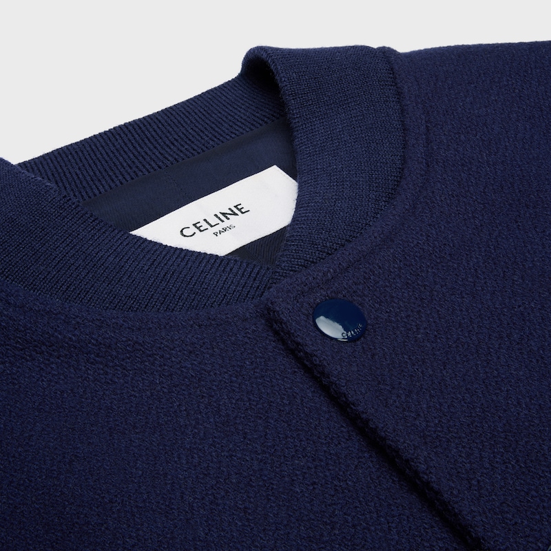 TEDDY JACKET IN TEXTURED WOOL - ROYAL BLUE -  - 1 | CELINE