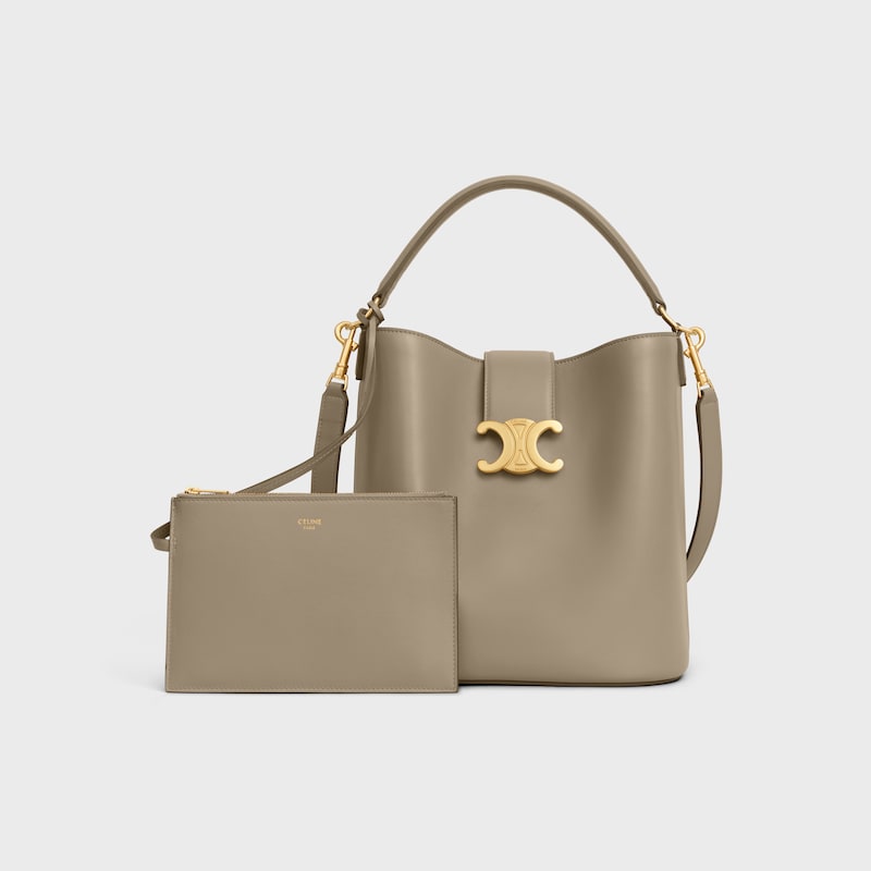 MEDIUM BUCKET LOUISE IN SMOOTH CALFSKIN - MODERN TAUPE - BUCKET BAGS - 1 | CELINE