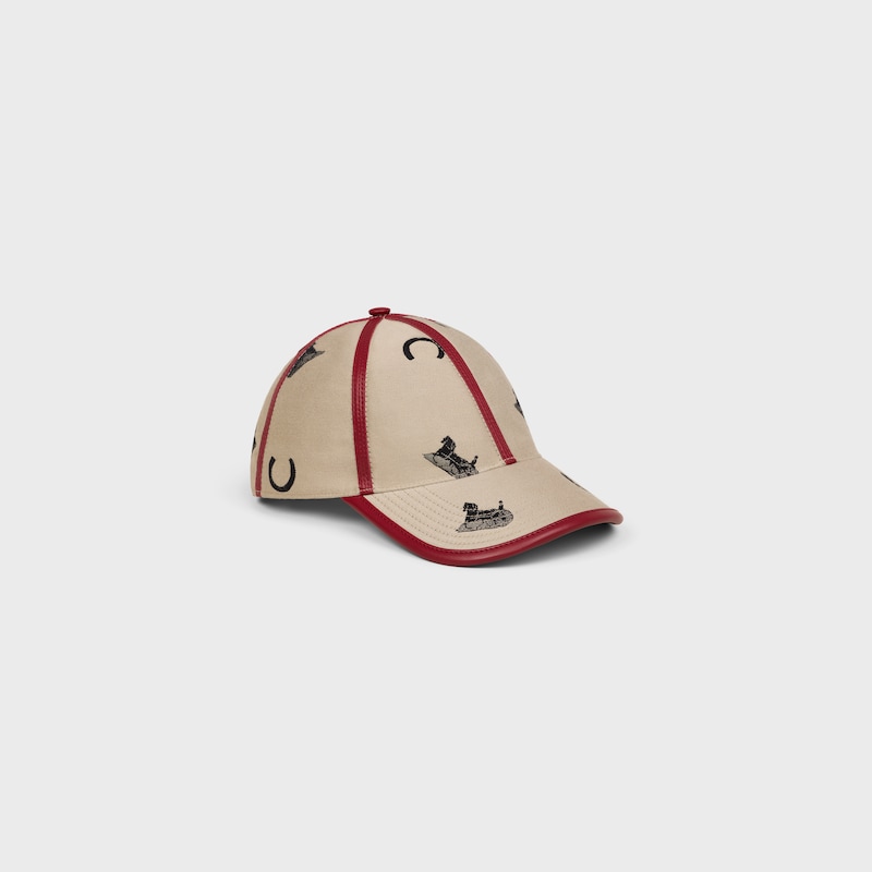 racine cap IN jacquard cotton - BEIGE / BLACK -  - 1 | CELINE