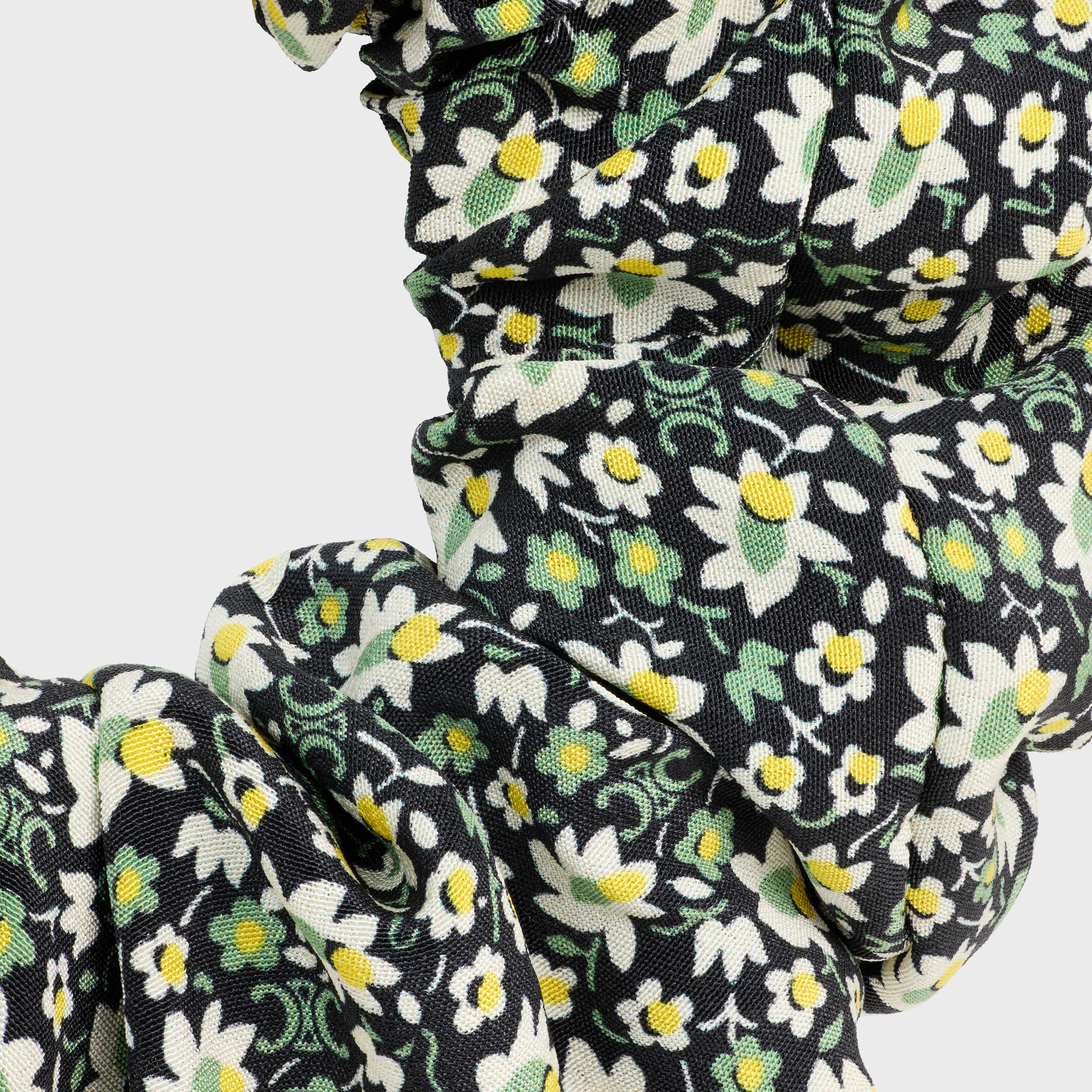 Celine Liberty Scrunchy in silk and Brass with Gold Finish