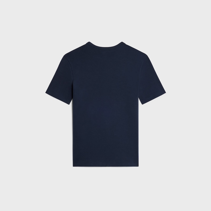 T-shirt Triomphe IN JERSEY DI COTONE A COSTE - BLU NAVY/ BIANCO SPORCO -  - 1 | CELINE