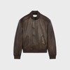 Teddy Fliegerjacke aus genarbtem Kalbsleder - Ebenholz -  - 1 | CELINE