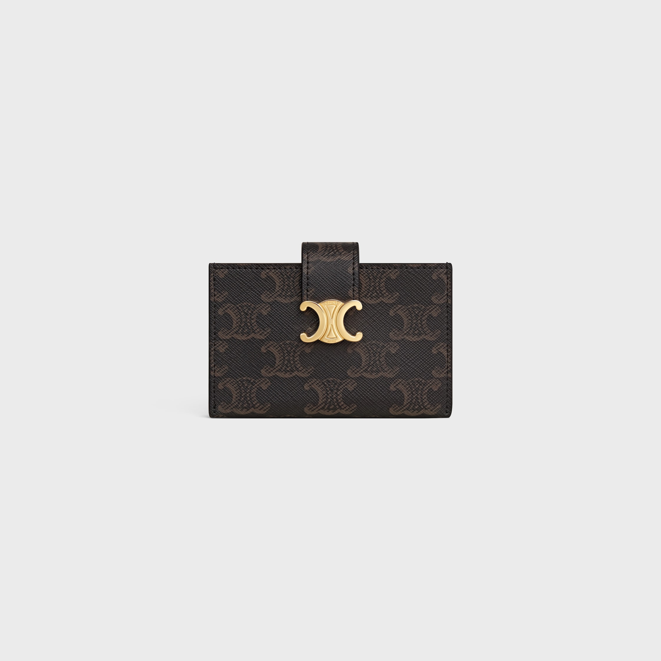 ☆☆CELINE☆☆ 24FW (10B702CLY 04LU) Women’s Triope Card Wa Zipped Card Holder IN Triomphe Canvas and lambskin - TAN
