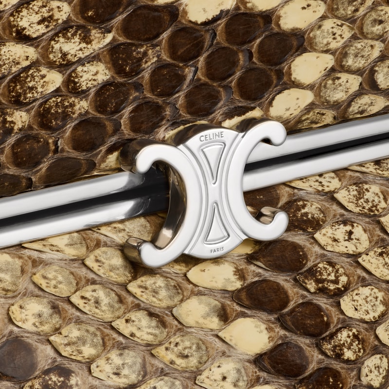 スモール トリオンフ フレーム / パイソン - ミエル - トップハンドルバッグ - 1 | CELINE