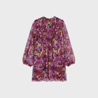 民族風格刺繡迷你連身裙 - 酒紅色/紫紅色/藍色 -  - 2 | CELINE