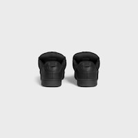 CELINE HUNTINGTON LOW LACE-UP SNEAKER IN TUMBLED LEATHER AND MESH - BLACK -  - 2 | CELINE