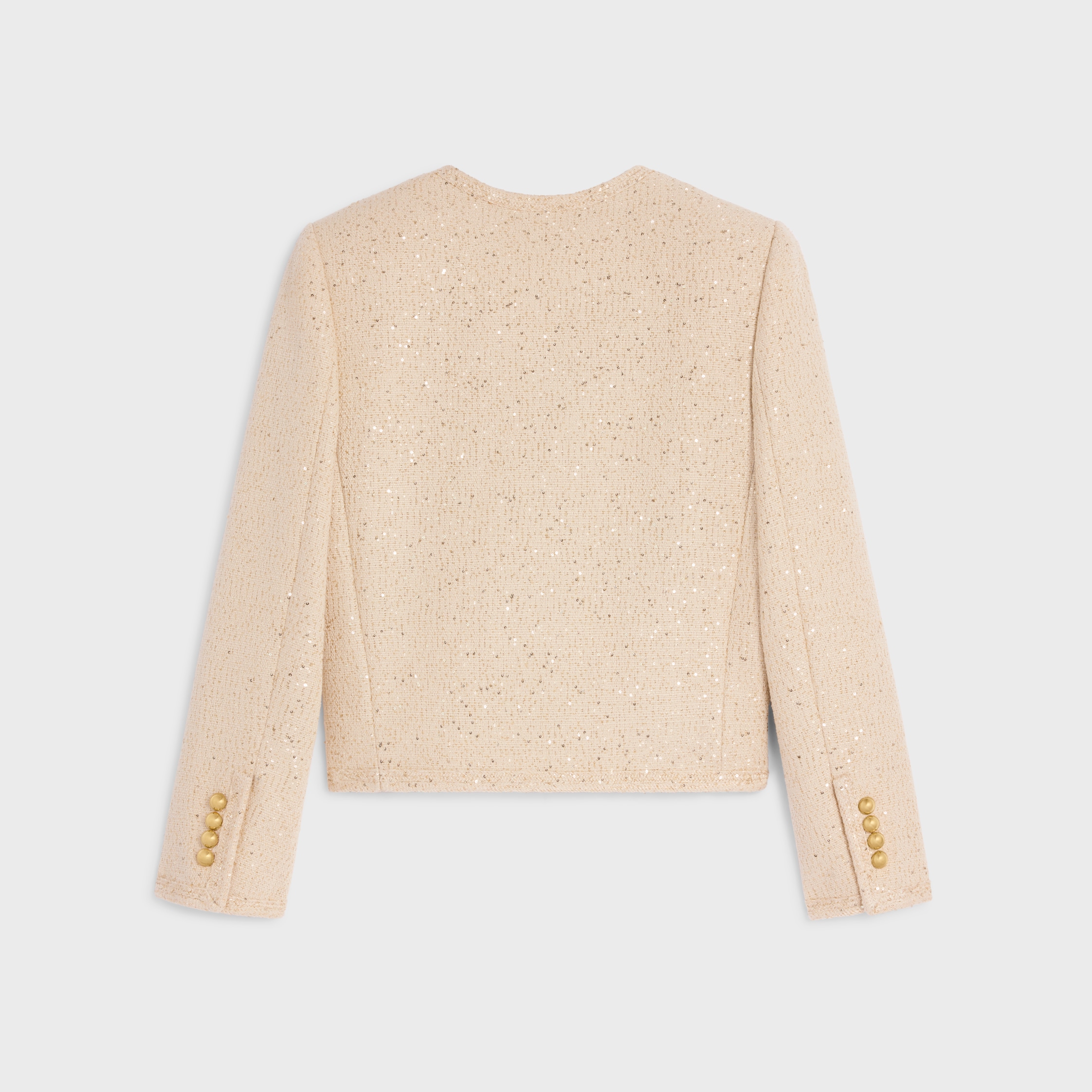 【CELINE】人気沸騰！lady'sクロップド チェルシージャケット Women's Cropped chelsea jacket in lacquered tweed | CELINE | 24S
