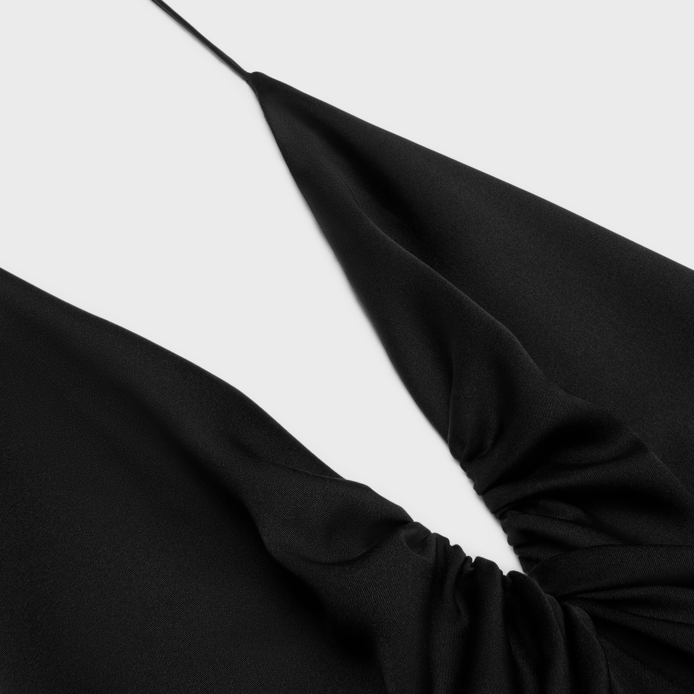 long dress in silk satin - BLACK | CELINE