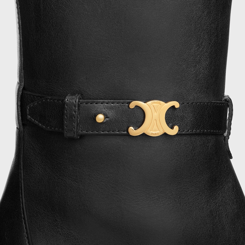 CELINE GARANCE TRIOMPHE STRAP BOOT IN CALFSKIN - BLACK -  - 1 | CELINE