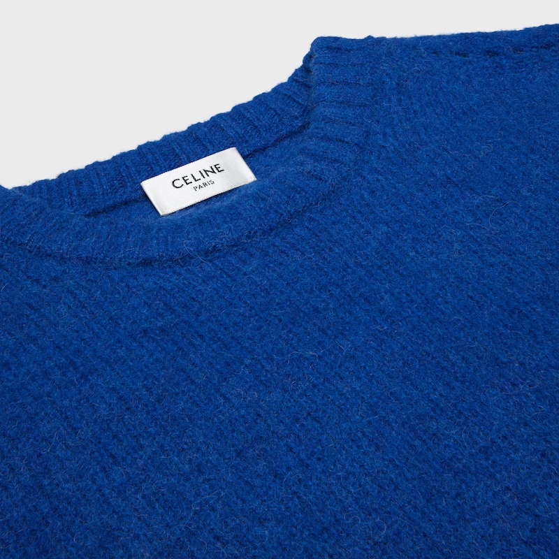 JERSEY CON CUELLO REDONDO DE LANA SHETLAND - AZUL -  - 1 | CELINE