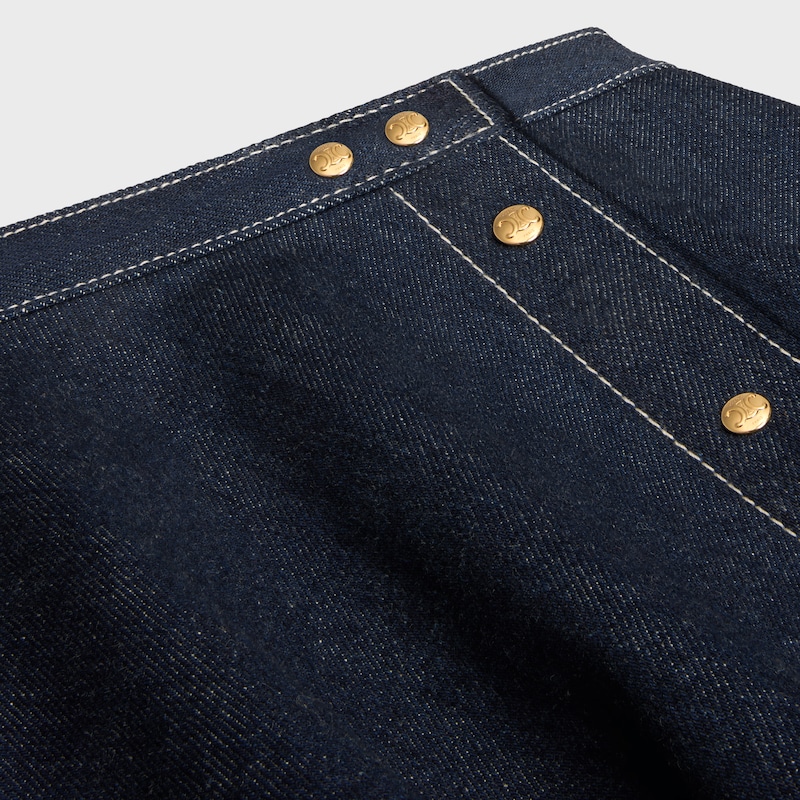 peplum skirt IN LIGHTWEIGHT cotton DENIM - RINSED -  - 1 | CELINE