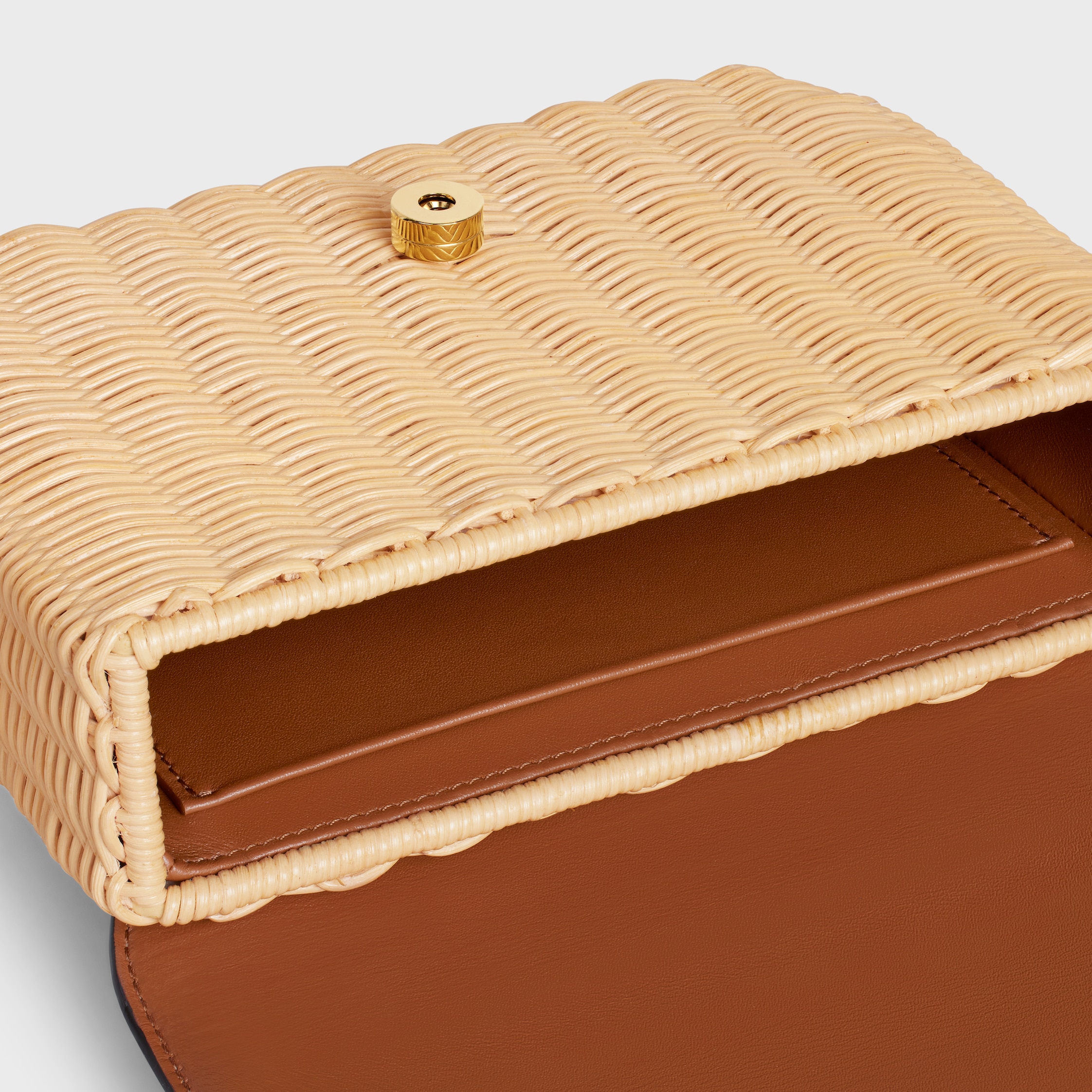 【CELINE】TEEN GARANCE BAG IN WICKER AND NATURAL TEEN GARANCE BAG IN WICKER AND NATURAL CALFSKIN - | CELINE