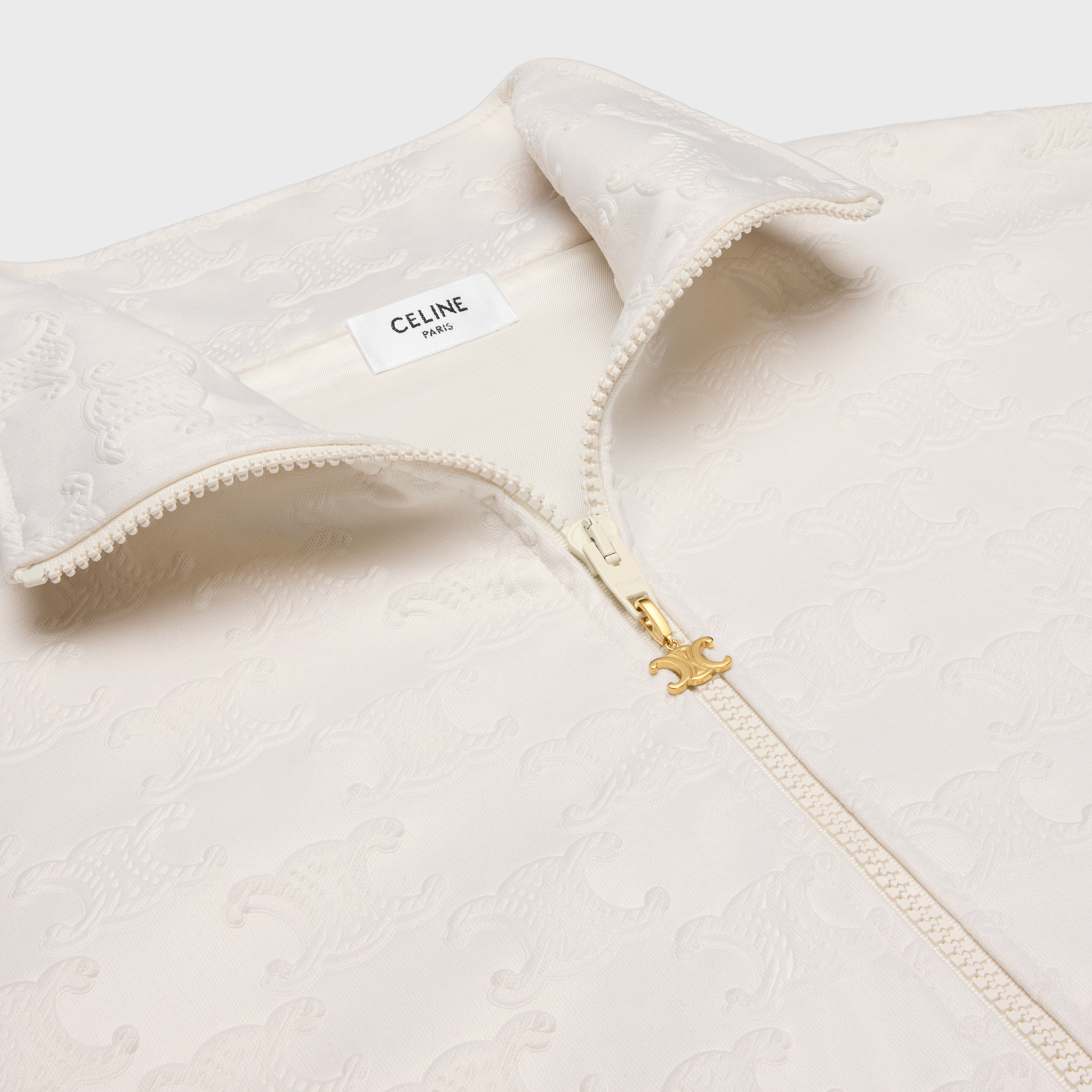 tracksuit jacket in triomphe jersey - LIGHT BEIGE | CELINE