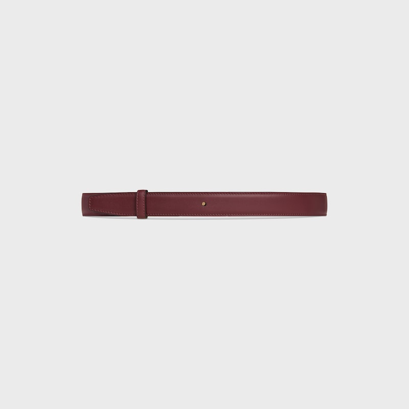 Reversible Strap 25MM IN Smooth and Grained Calfskin - SYRAH / SANDCASTLE -  - 1 | CELINE