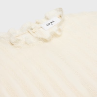 cropped blouse in muslin, cotton and wool - CREME -  - 2 | CELINE