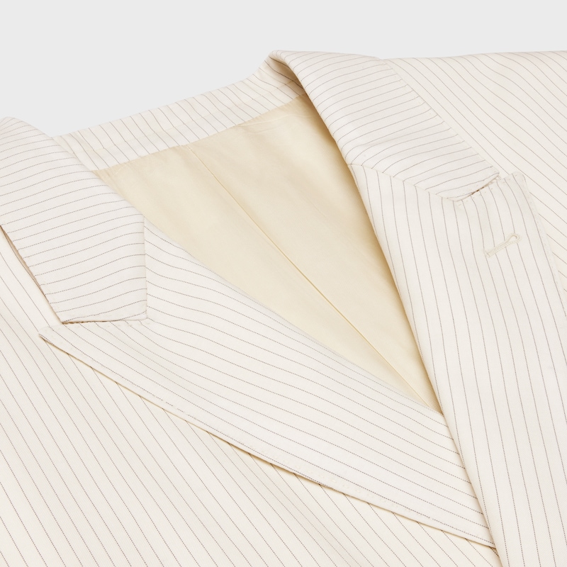 薄條紋羊毛Jude外套 - 象牙色/黑色 -  - 1 | CELINE