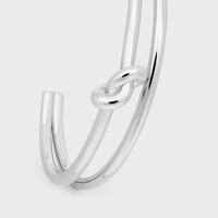 Knot Double Cuff in Brass with Rhodium Finish - SILVER -  - 1 | CELINE