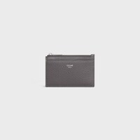 Zipped Card Holder IN GRAINED CALFSKIN - GREY - NEW - 1 | CELINE