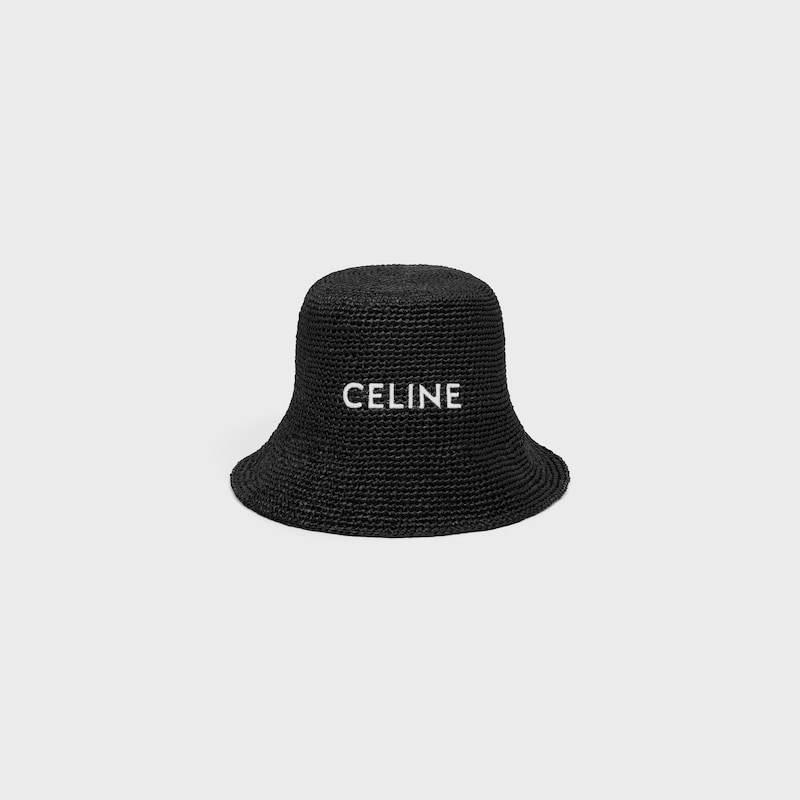 bucket hat IN Raffia - BLACK -  - 1 | CELINE